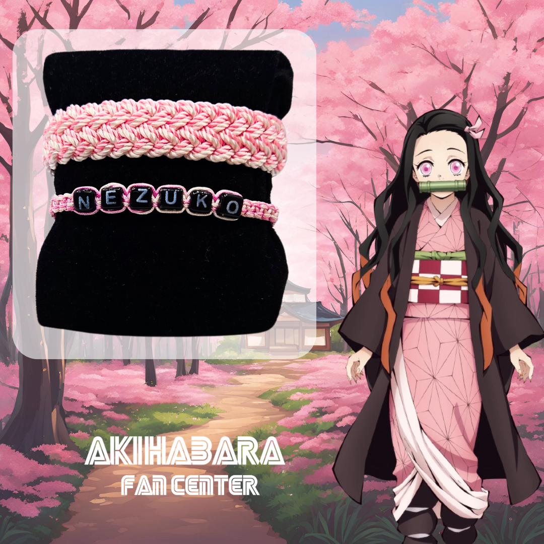 Pulsera Doble Ajustable Tejida Inspirada en Nezuko Kamado