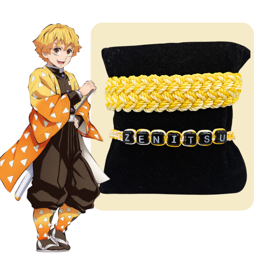 pulsera doble ajustada tejida inspirada en zenitsu