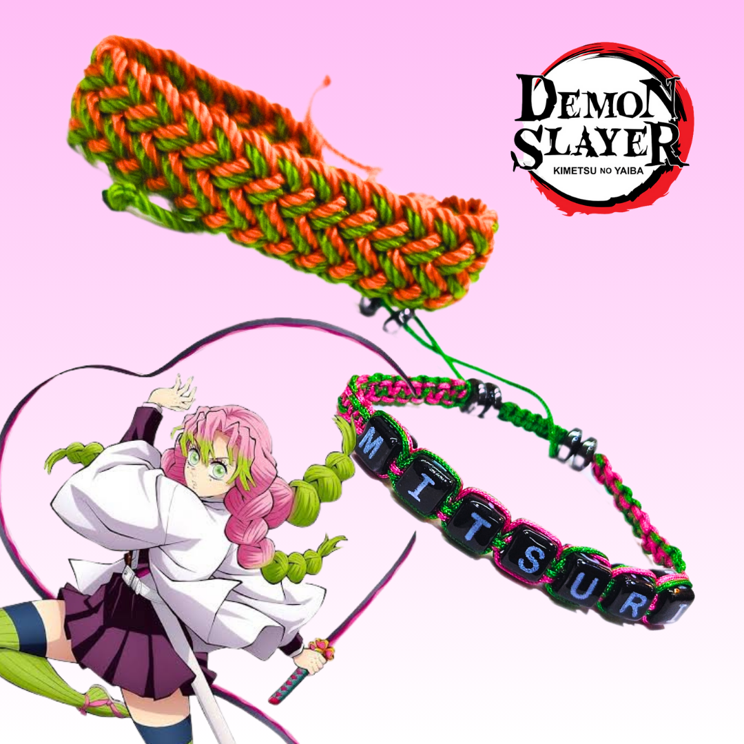 Pulsera Doble Ajustable Tejida Inspirada en Mitsuri Kanroji