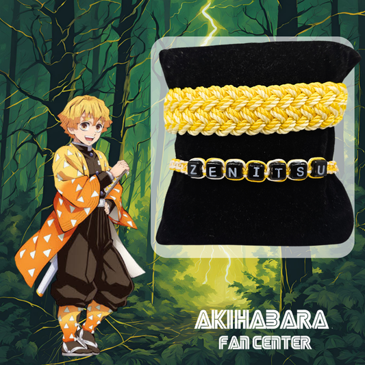 pulsera doble ajustada tejida inspirada en zenitsu