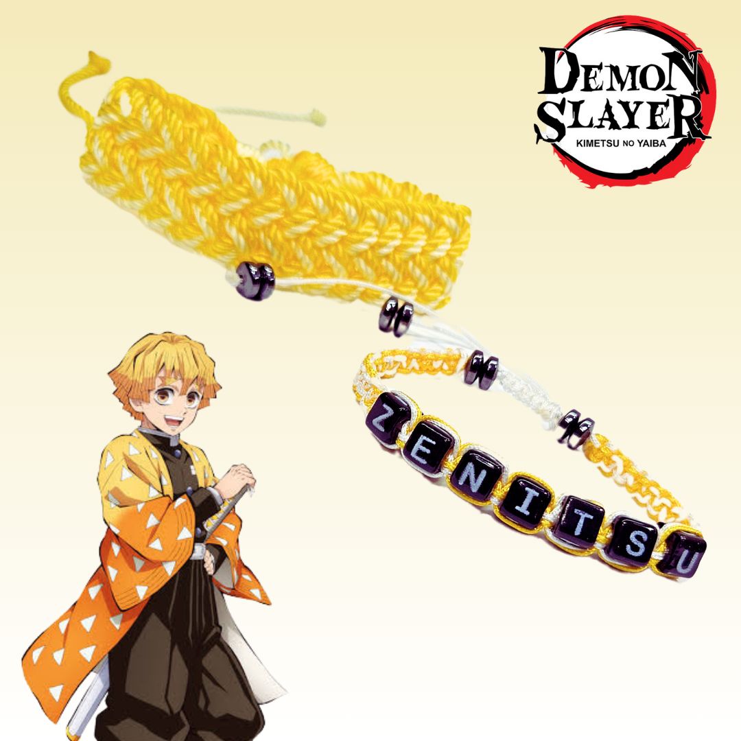 pulsera doble ajustada tejida inspirada en zenitsu