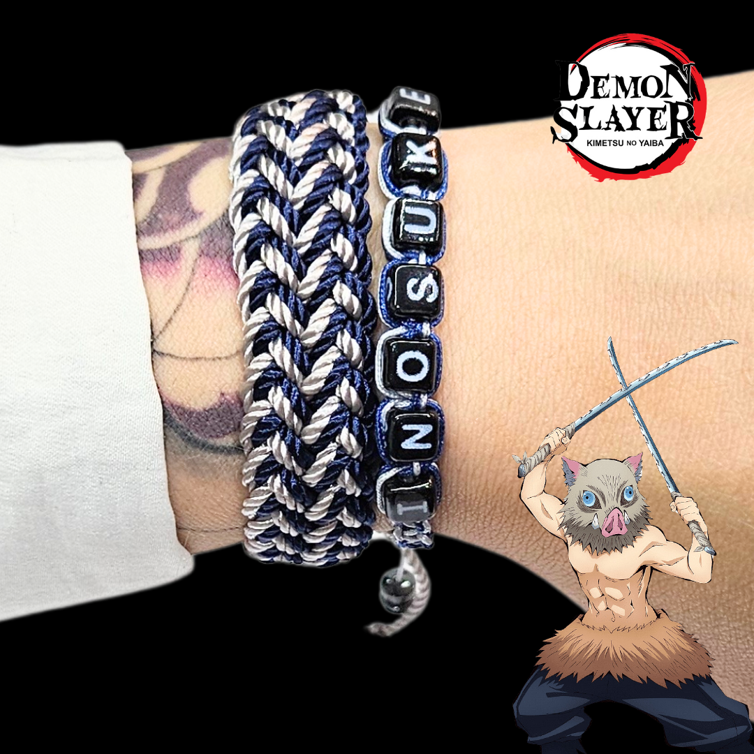 pulsera doble ajustada tejida inspirada en inosuke