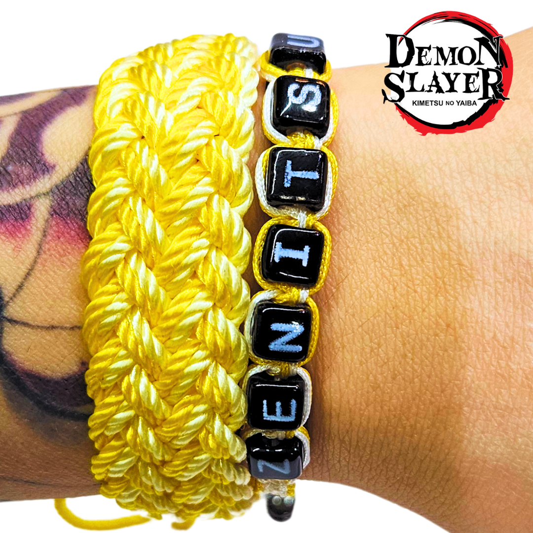 pulsera doble ajustada tejida inspirada en zenitsu