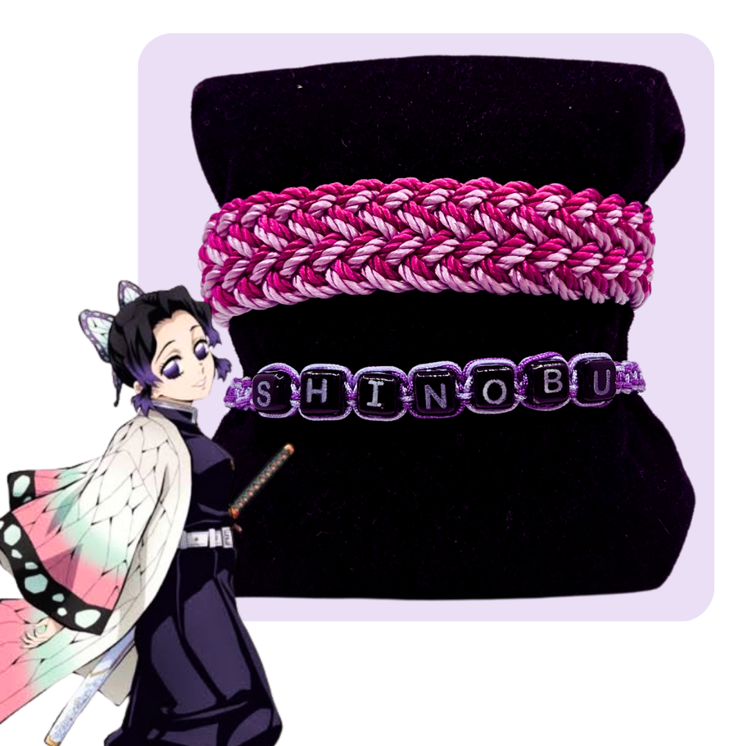 Pulsera Doble Ajustable Tejida Inspirada en Shinobu Kocho