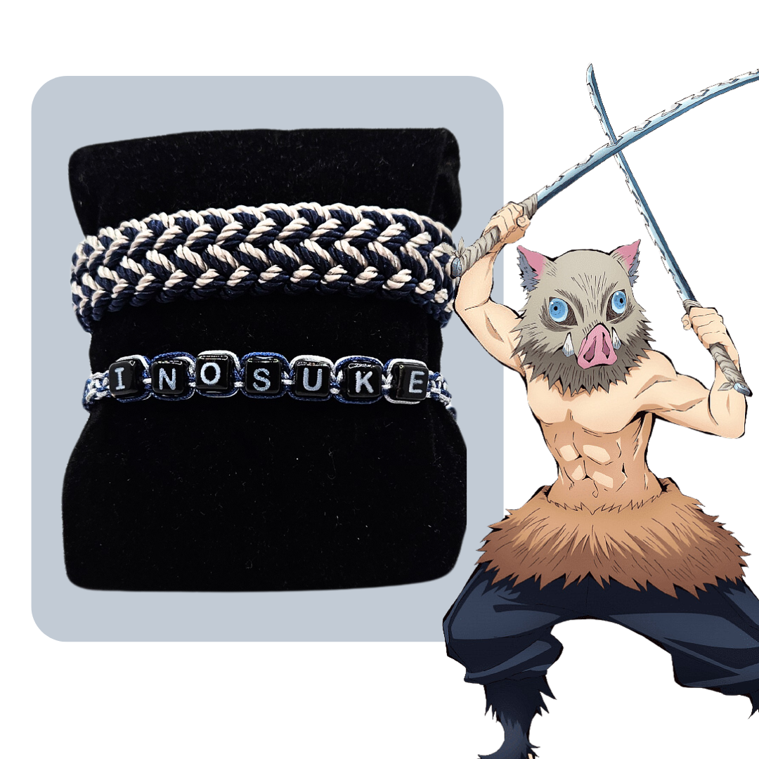 pulsera doble ajustada tejida inspirada en inosuke