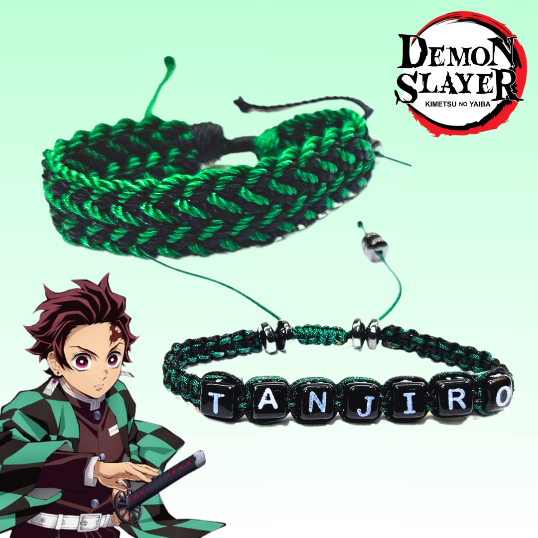 Pulsera Doble Ajustable Tejida Inspirada en Tanjiro Kamado